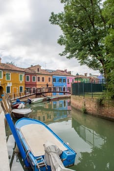 discovery of the city of Venice, Burano and its small canals and romantic alleys, Italy