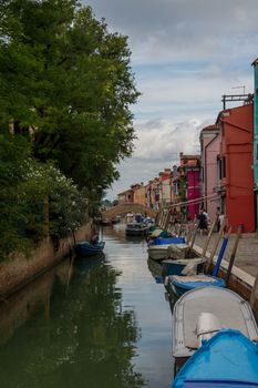 discovery of the city of Venice, Burano and its small canals and romantic alleys, Italy