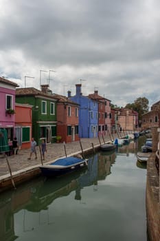 discovery of the city of Venice, Burano and its small canals and romantic alleys, Italy