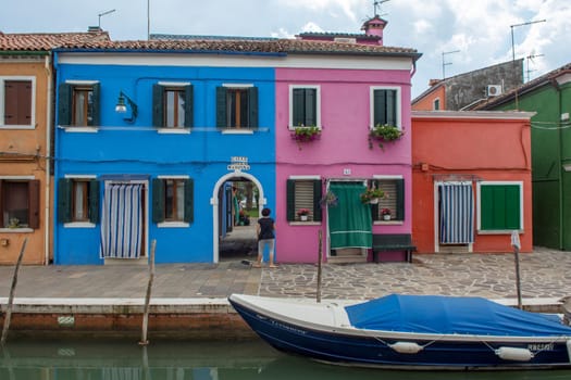 discovery of the city of Venice, Burano and its small canals and romantic alleys, Italy