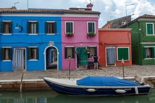 discovery of the city of Venice, Burano and its small canals and romantic alleys, Italy