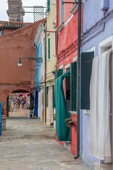 discovery of the city of Venice, Burano and its small canals and romantic alleys, Italy