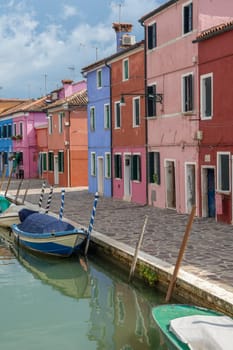 discovery of the city of Venice, Burano and its small canals and romantic alleys, Italy