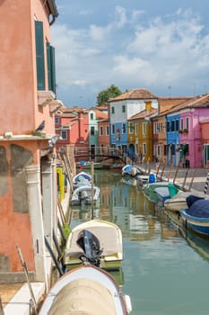 discovery of the city of Venice, Burano and its small canals and romantic alleys, Italy