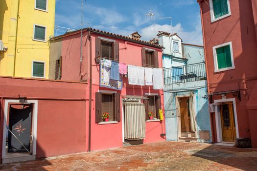 discovery of the city of Venice, Burano and its small canals and romantic alleys, Italy