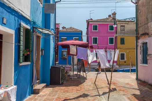 discovery of the city of Venice, Burano and its small canals and romantic alleys, Italy