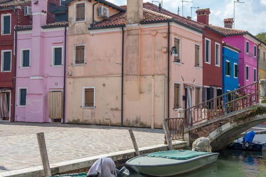 discovery of the city of Venice, Burano and its small canals and romantic alleys, Italy