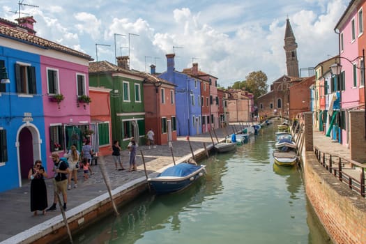 discovery of the city of Venice, Burano and its small canals and romantic alleys, Italy