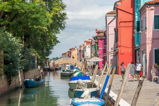 discovery of the city of Venice, Burano and its small canals and romantic alleys, Italy