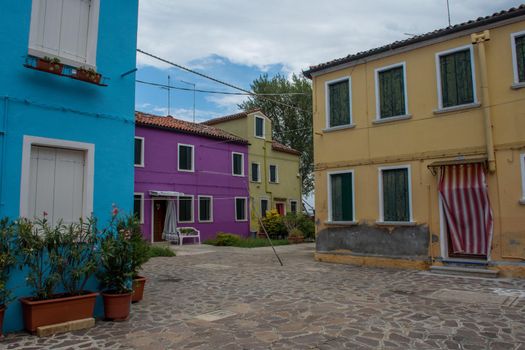 discovery of the city of Venice, Burano and its small canals and romantic alleys, Italy