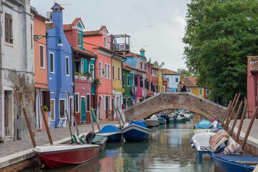 discovery of the city of Venice, Burano and its small canals and romantic alleys, Italy