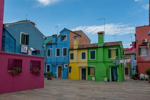 discovery of the city of Venice, Burano and its small canals and romantic alleys, Italy