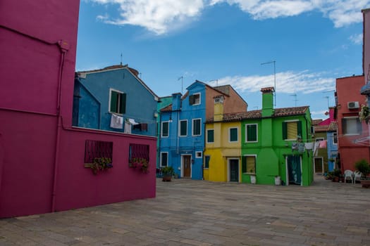 discovery of the city of Venice, Burano and its small canals and romantic alleys, Italy