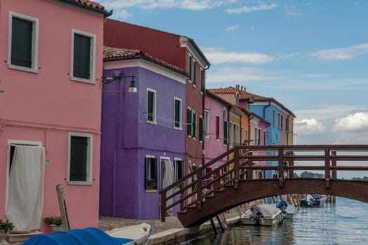 discovery of the city of Venice, Burano and its small canals and romantic alleys, Italy