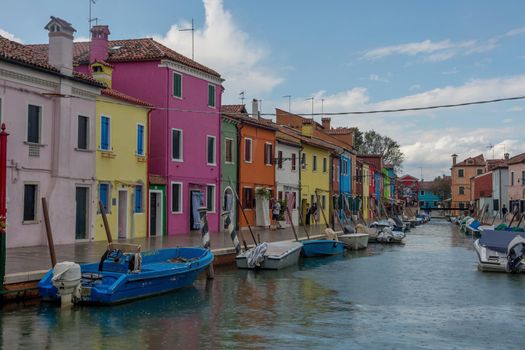 discovery of the city of Venice, Burano and its small canals and romantic alleys, Italy