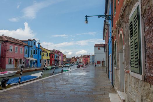 discovery of the city of Venice, Burano and its small canals and romantic alleys, Italy