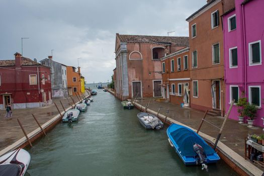 discovery of the city of Venice, Burano and its small canals and romantic alleys, Italy