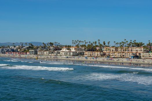 Beautiful summer day at Oceanside beach in San Diego, California. 