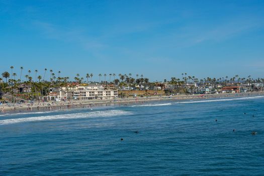 Beautiful summer day at Oceanside beach in San Diego, California. 