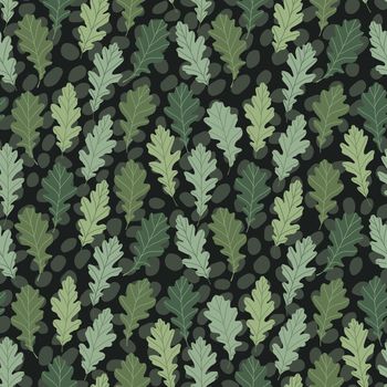 Floral seamless pattern with colorful exotic leaves on dark background. Tropic green branches. Fashion vector stock illustration for wallpaper, posters, card, fabric, textile