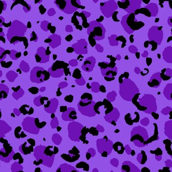 Abstract modern leopard seamless pattern. Animals trendy background. Purple and black decorative vector stock illustration for print, card, postcard, fabric, textile. Modern ornament of stylized skin.