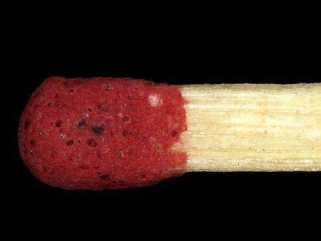 safety match, macro of the head