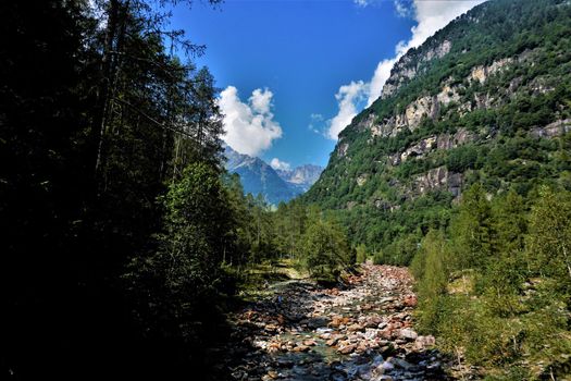 Beautiful landscape in the Verzasca valley, Ticino, Switzerland