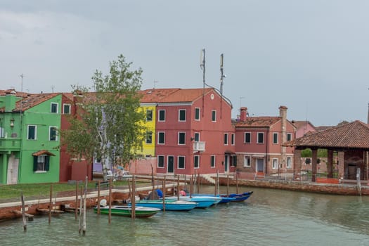 discovery of the city of Venice, Burano and its small canals and romantic alleys, Italy