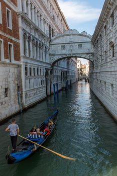 discovery of the city of Venice and its small canals and romantic alleys, Italy