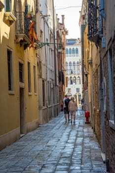 discovery of the city of Venice and its small canals and romantic alleys, Italy