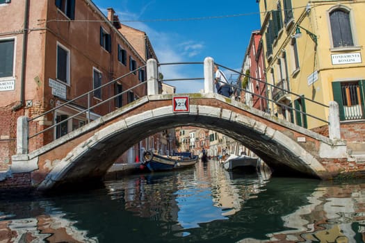 discovery of the city of Venice and its small canals and romantic alleys, Italy