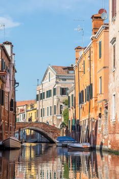 discovery of the city of Venice and its small canals and romantic alleys, Italy