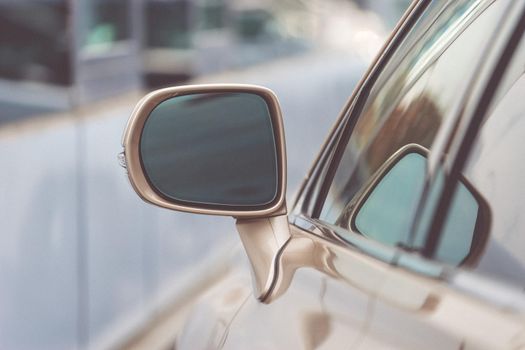 Background with car part and car mirror.