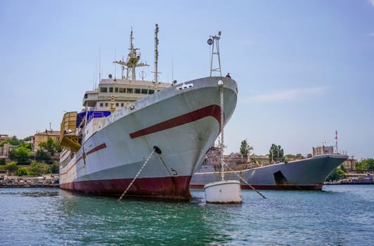 Sevastopol, Crimea. Seascape with views of the coastline and ships.