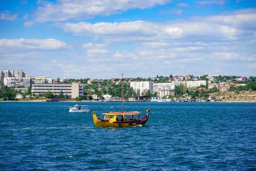 Sevastopol, Crimea.Seascape overlooking the sights of the ancient historical city.