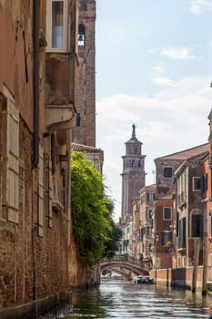 discovery of the city of Venice and its small canals and romantic alleys, Italy