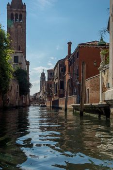 discovery of the city of Venice and its small canals and romantic alleys, Italy