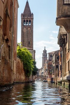 discovery of the city of Venice and its small canals and romantic alleys, Italy