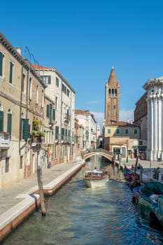 discovery of the city of Venice and its small canals and romantic alleys, Italy