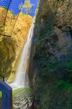 View of the Tanur waterfall, in the Ayun Stream Nature Reserve, Upper Galilee, Northern Israel