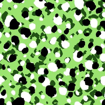 Abstract modern leopard seamless pattern. Animals trendy background. Green and black decorative vector stock illustration for print, card, postcard, fabric, textile. Modern ornament of stylized skin.