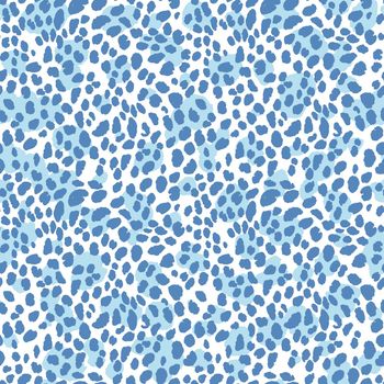 Abstract modern leopard seamless pattern. Animals trendy background. Blue and black decorative vector stock illustration for print, card, postcard, fabric, textile. Modern ornament of stylized skin