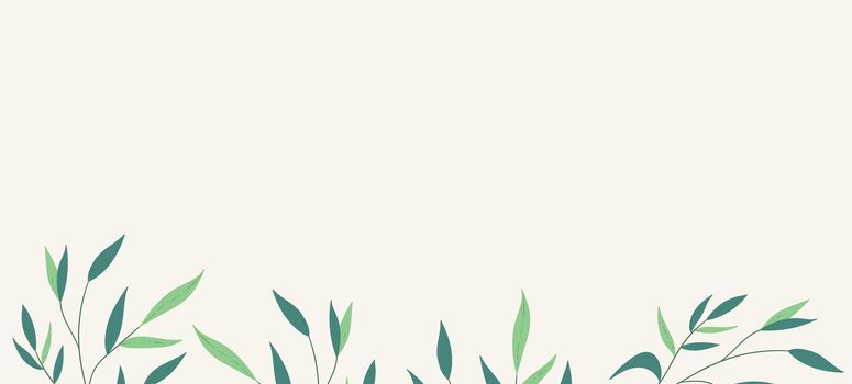 Floral web banner with drawn color exotic monstera leaves. Nature concept design. Modern floral compositions with summer branches. Vector illustration on the theme of ecology, natura, environment.