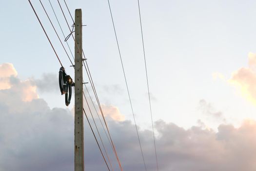 Electric pole connect to the high voltage electric wires.