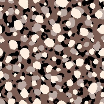 Abstract modern leopard seamless pattern. Animals trendy background. Beige and black decorative vector stock illustration for print, card, postcard, fabric, textile. Modern ornament of stylized skin.