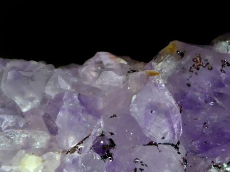 Amethyst gemstone in a macro