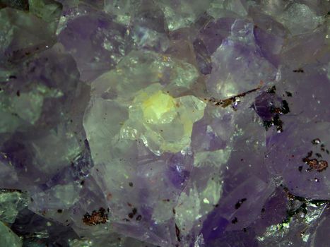 Amethyst gemstone in a macro