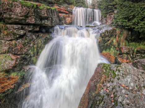 Waterfalls on Jedlova river, Czech Republic