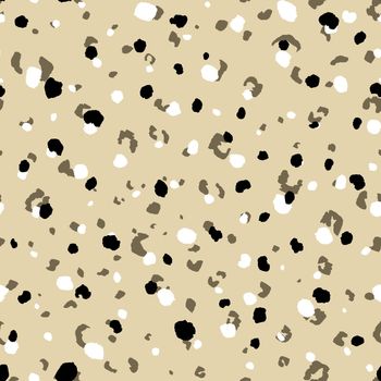 Abstract modern leopard seamless pattern. Animals trendy background. Beige and black decorative vector stock illustration for print, card, postcard, fabric, textile. Modern ornament of stylized skin.