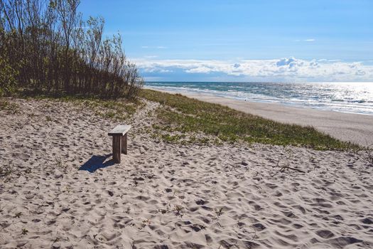 Seascape with coastline on the Curonian spit.
